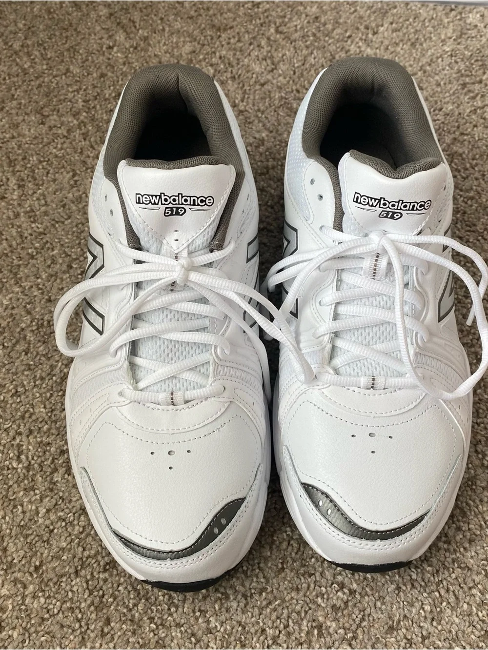 New Balance White Sneakers with Gray Interior